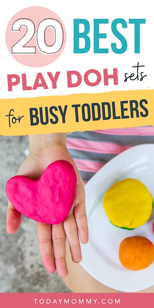 child playing with play doh with the text best play doh sets for kids