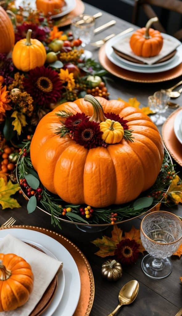 25 Pumpkin-Themed Thanksgiving Tablescape Ideas to Cozy Up Your Holiday ...