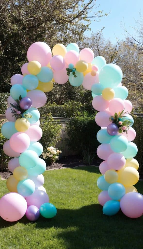 23 Cheerful Pastel Balloon Arch Ideas for Spring and Easter Parties ...