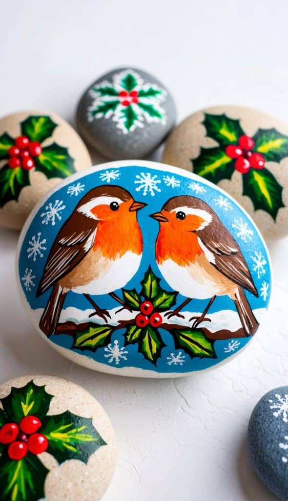 19 Festive Christmas Painted Rock Ideas for Holiday Cheer: Spread Joy ...
