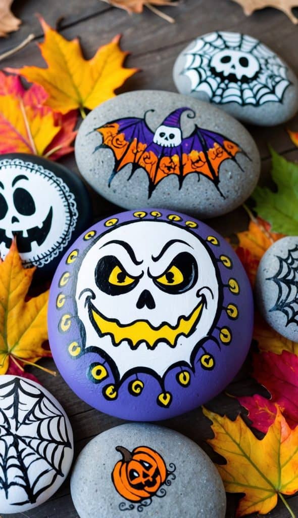 45 Spooky Halloween Painted Rock Ideas for Festive Fall Crafts: Bring ...