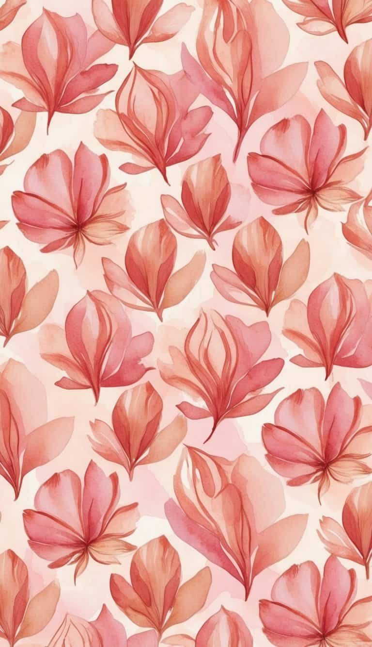 A cluster of rose gold petals arranged in a seamless pattern, creating a vibrant and elegant floral iPhone wallpaper