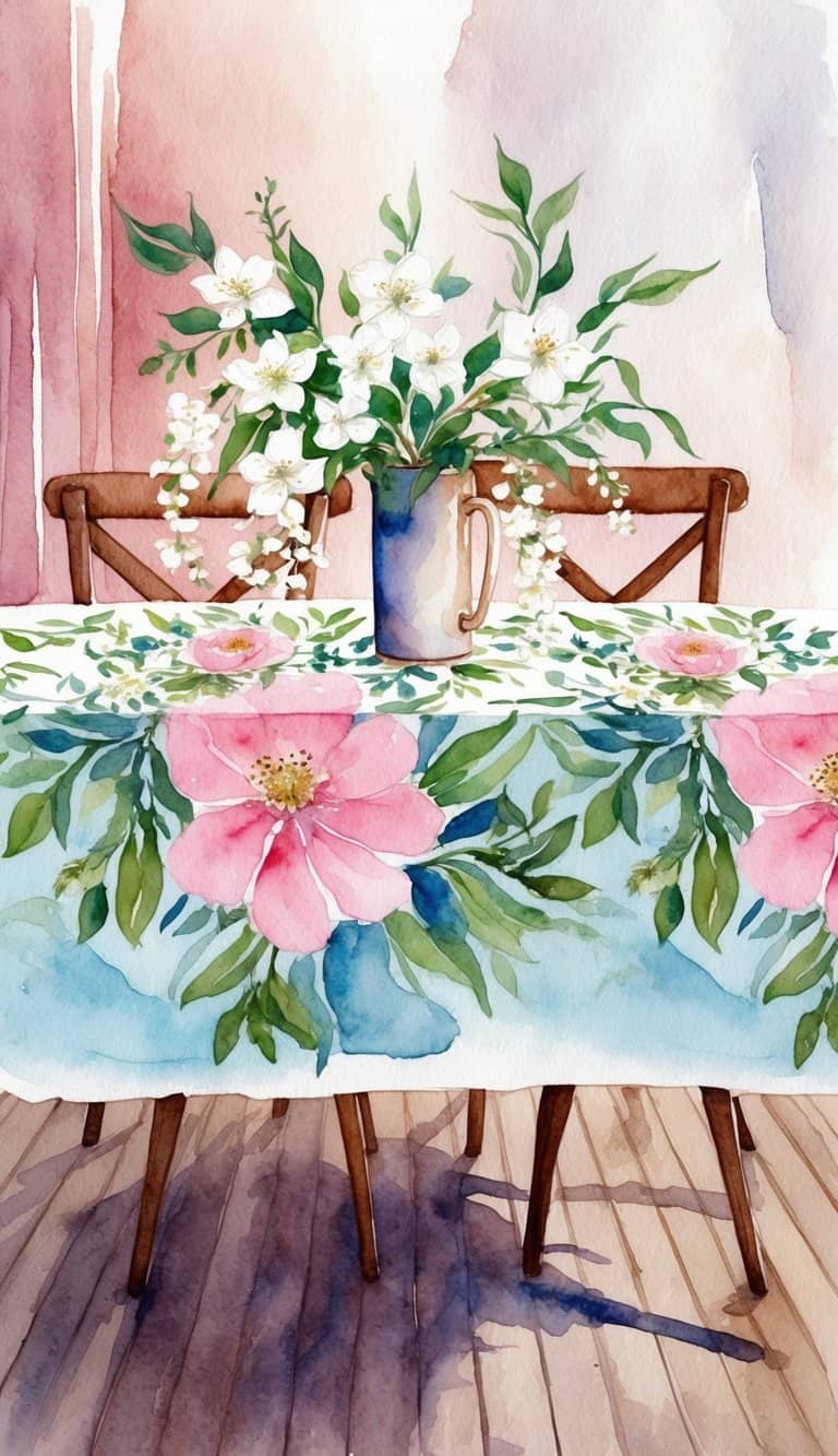 A table covered in floral iPhone wallpapers, with Jasmine whispering