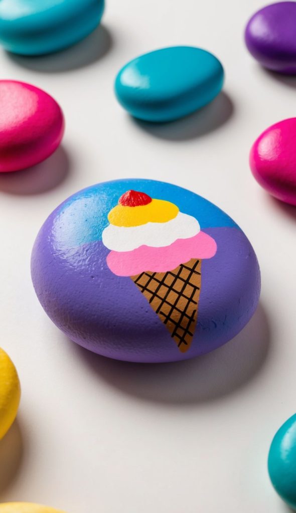 Ice Cream Rocks 25 Ice Cream Painted Rock Ideas: Sweet Summer Crafts to Brighten Your ...