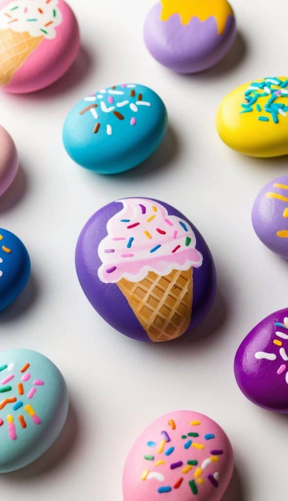 Ice Cream Rocks 25 Ice Cream Painted Rock Ideas: Sweet Summer Crafts to Brighten Your ...