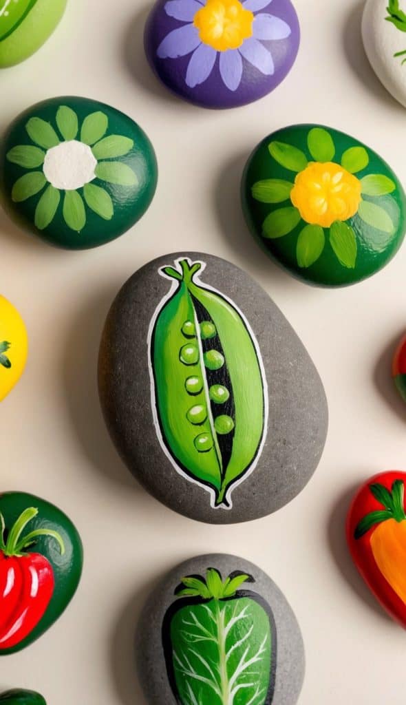 16 Vegetable Painted Rock Ideas: Fun Garden-Inspired Craft Projects for ...