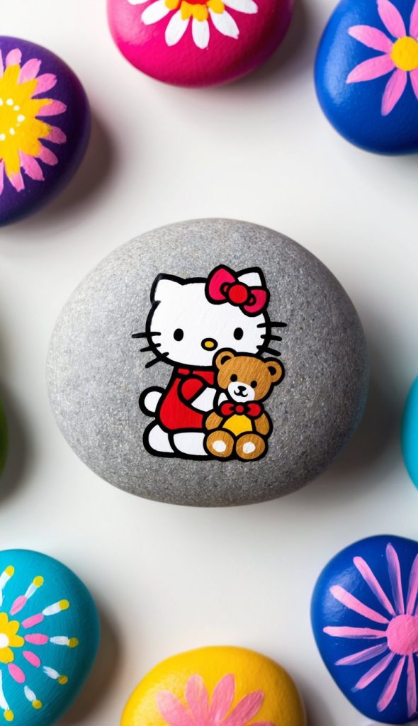 42 Hello Kitty Painted Rock Ideas: Simple, Adorable Designs for Kawaii ...