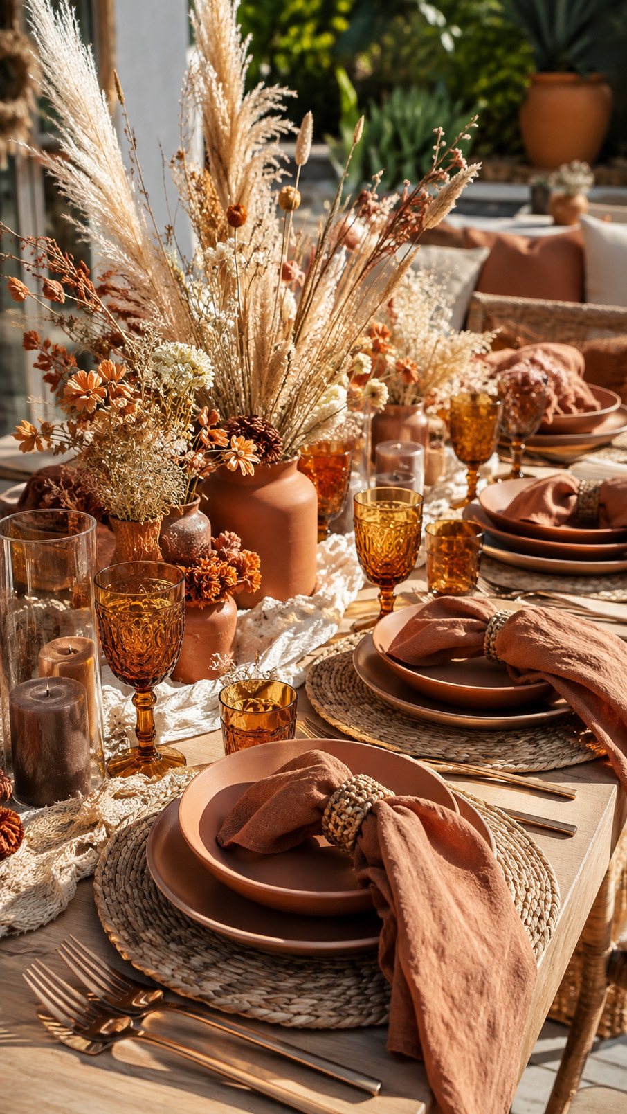 A creamy white macramé backdrop with intricate knotted textures decorating a boho chic party space.