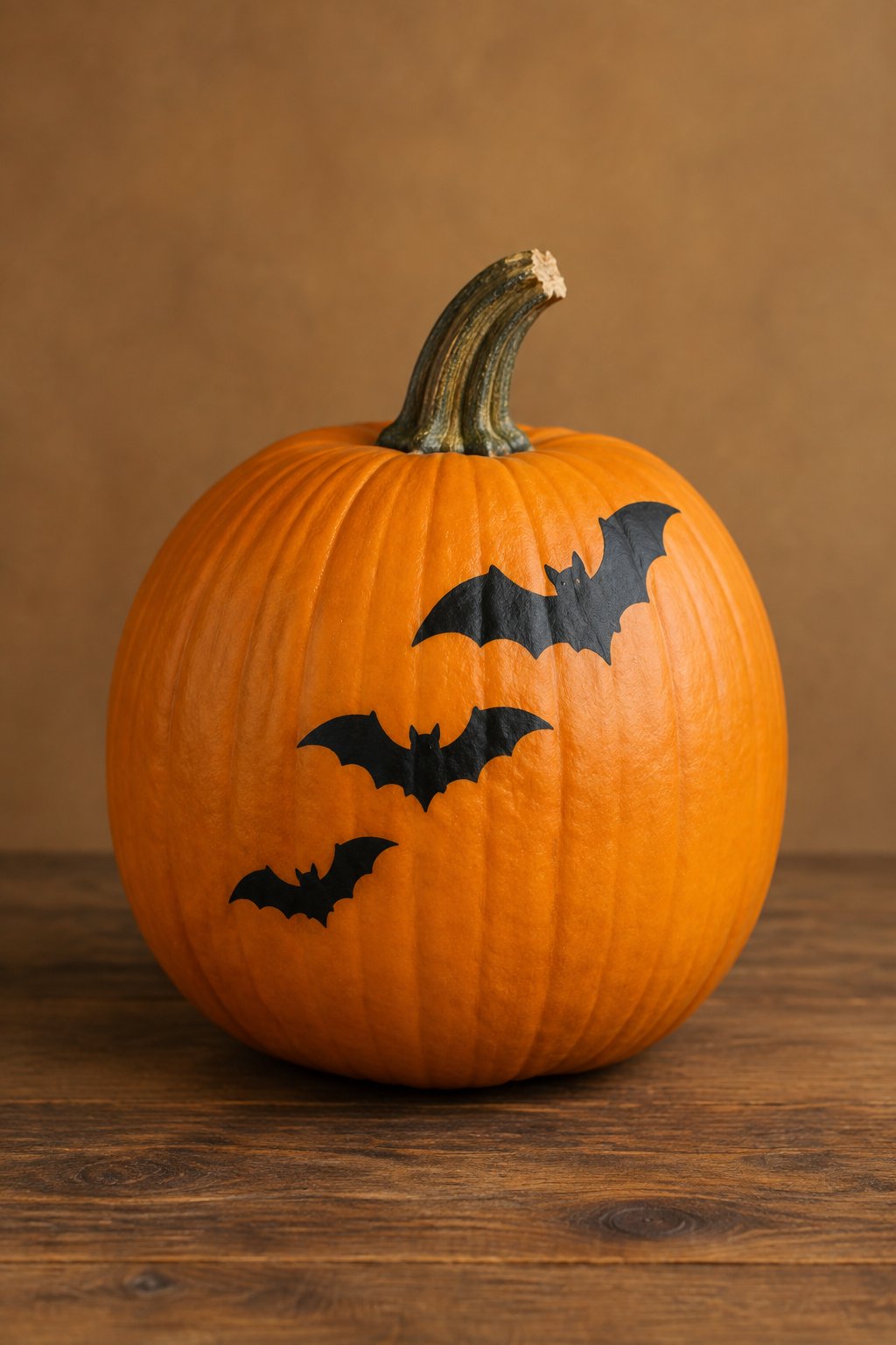 Trio of Flying Bats - bat painted pumpkin
