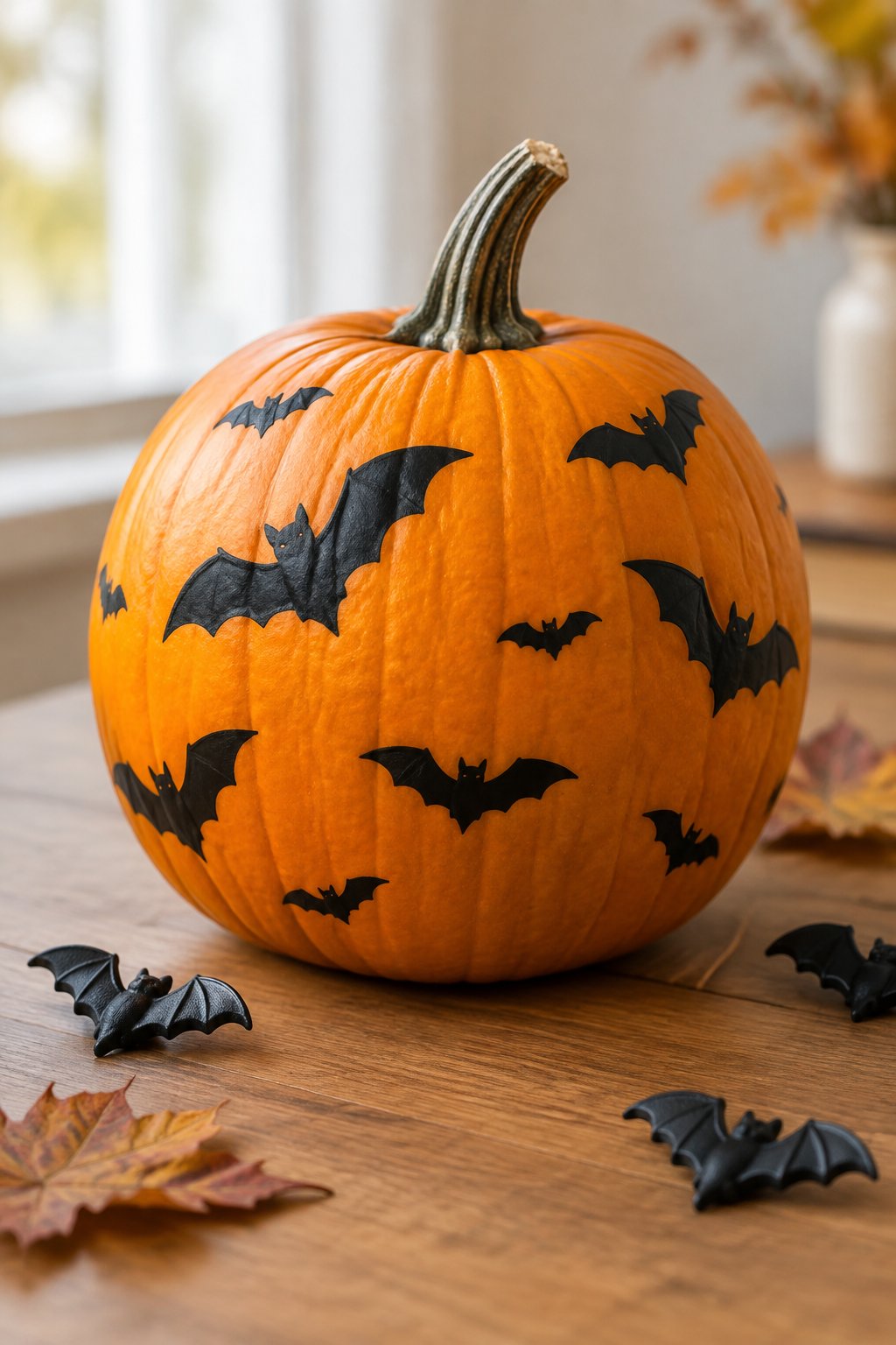 Scattered Bat Shapes - bat painted pumpkin