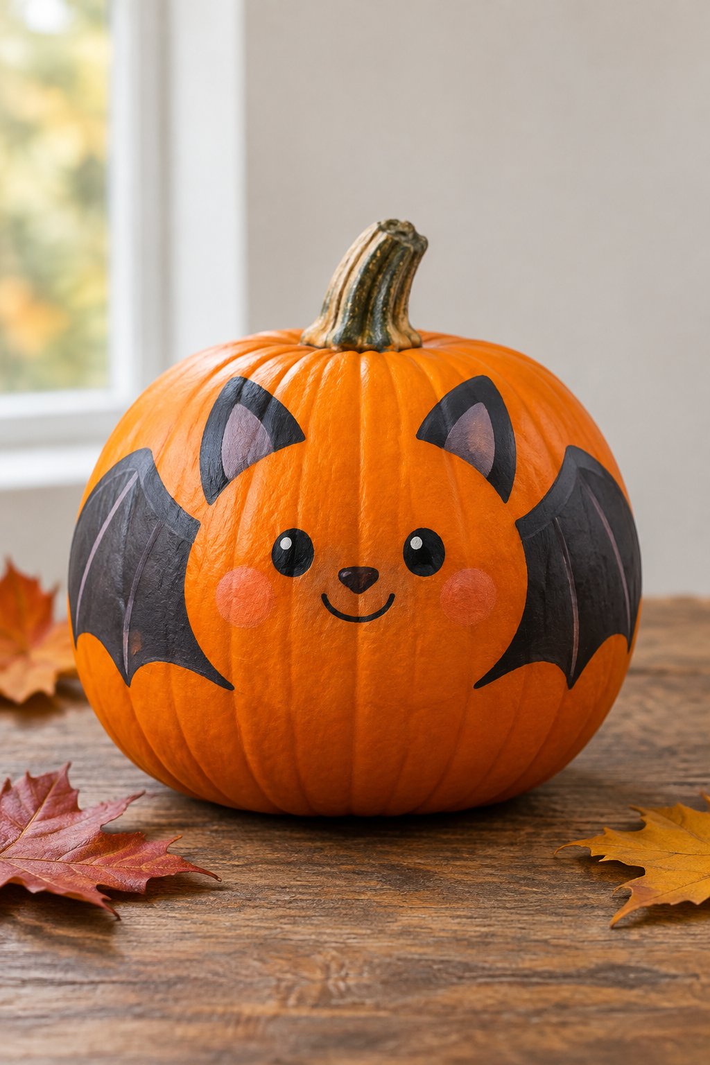 Chubby Cheek Bat - bat painted pumpkin
