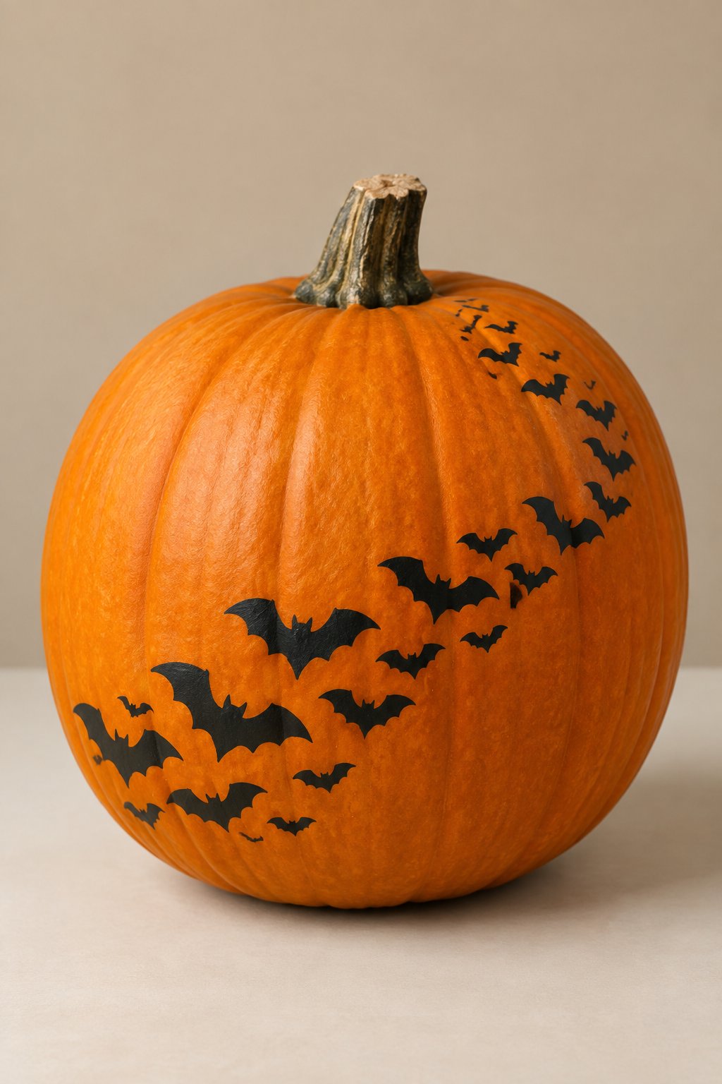 Swirling Bat Trail - bat painted pumpkin