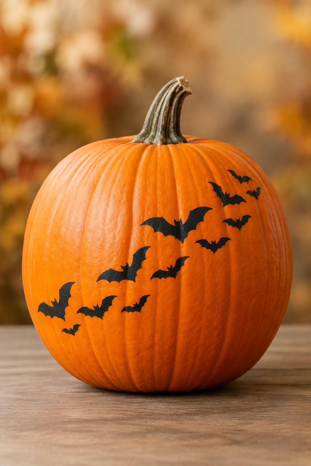 Bats in Formation - bat painted pumpkin