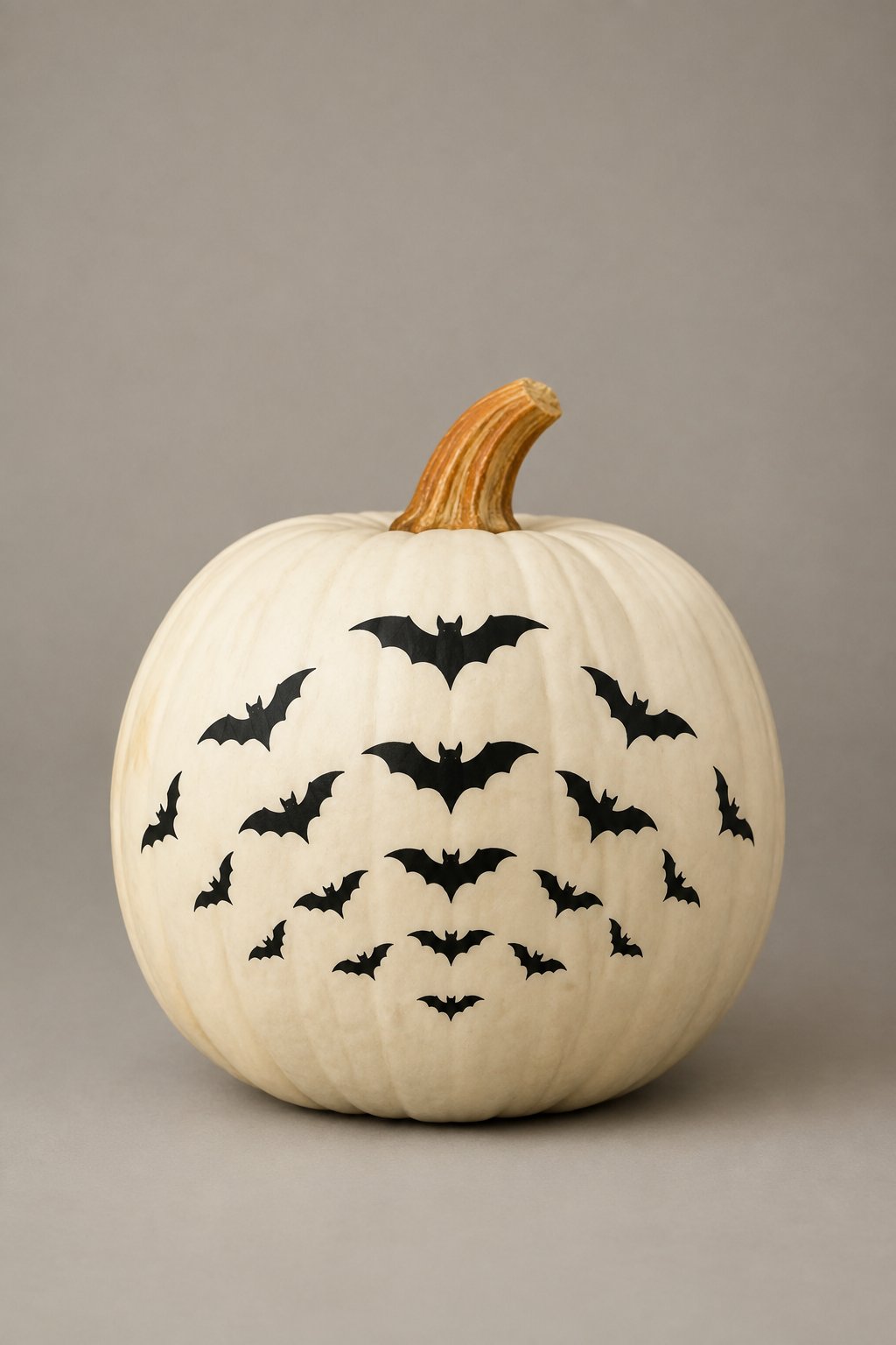 Elegant Bat Fan Pattern - bat painted pumpkin