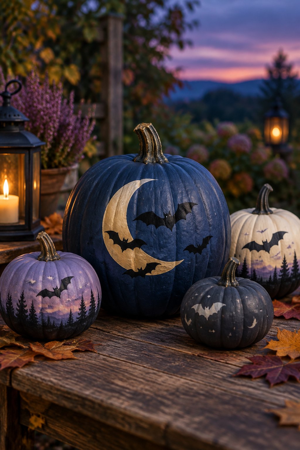 Twilight Bat Silhouettes - bat painted pumpkin