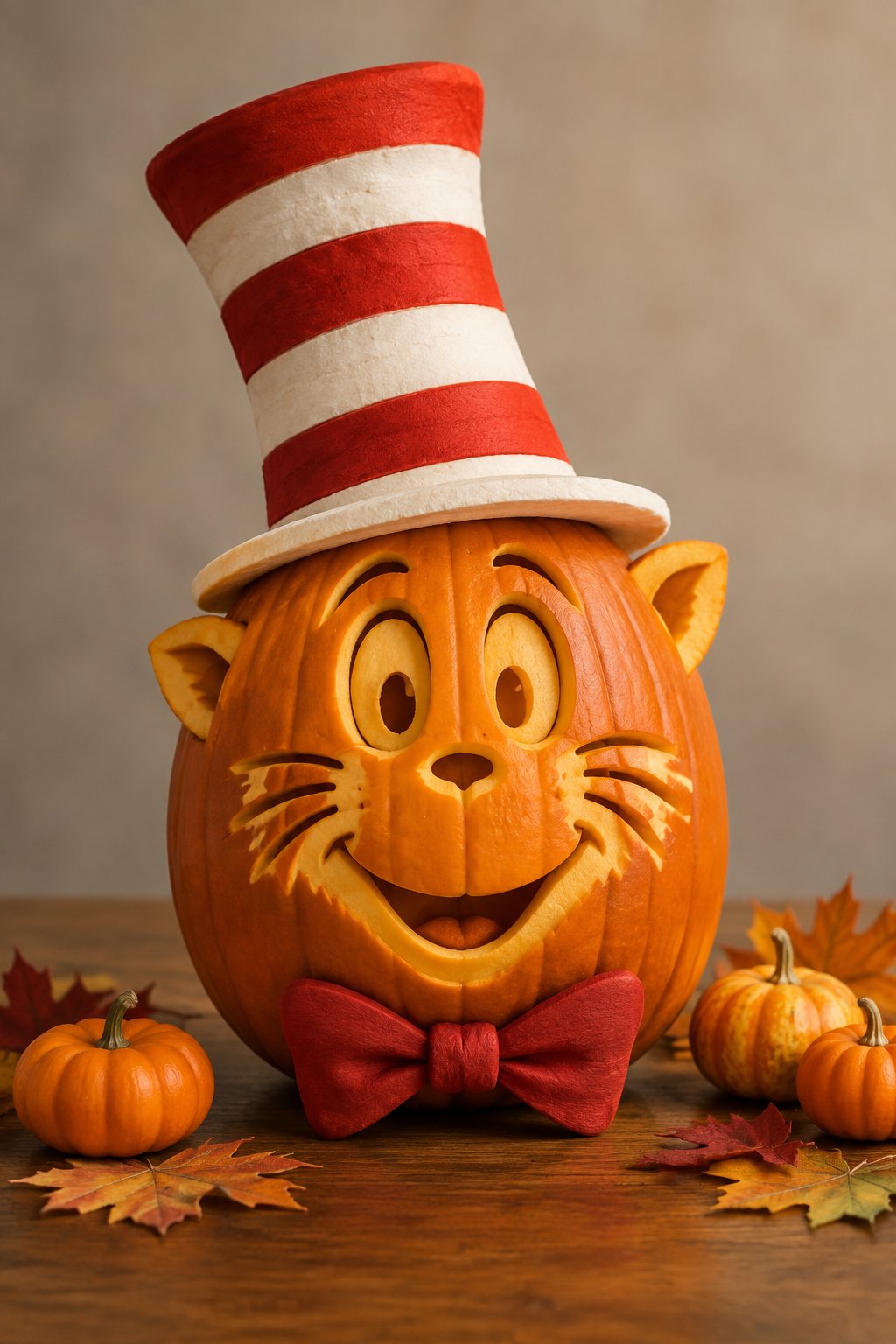 Cat in the Hat Pumpkin - book character pumpkins