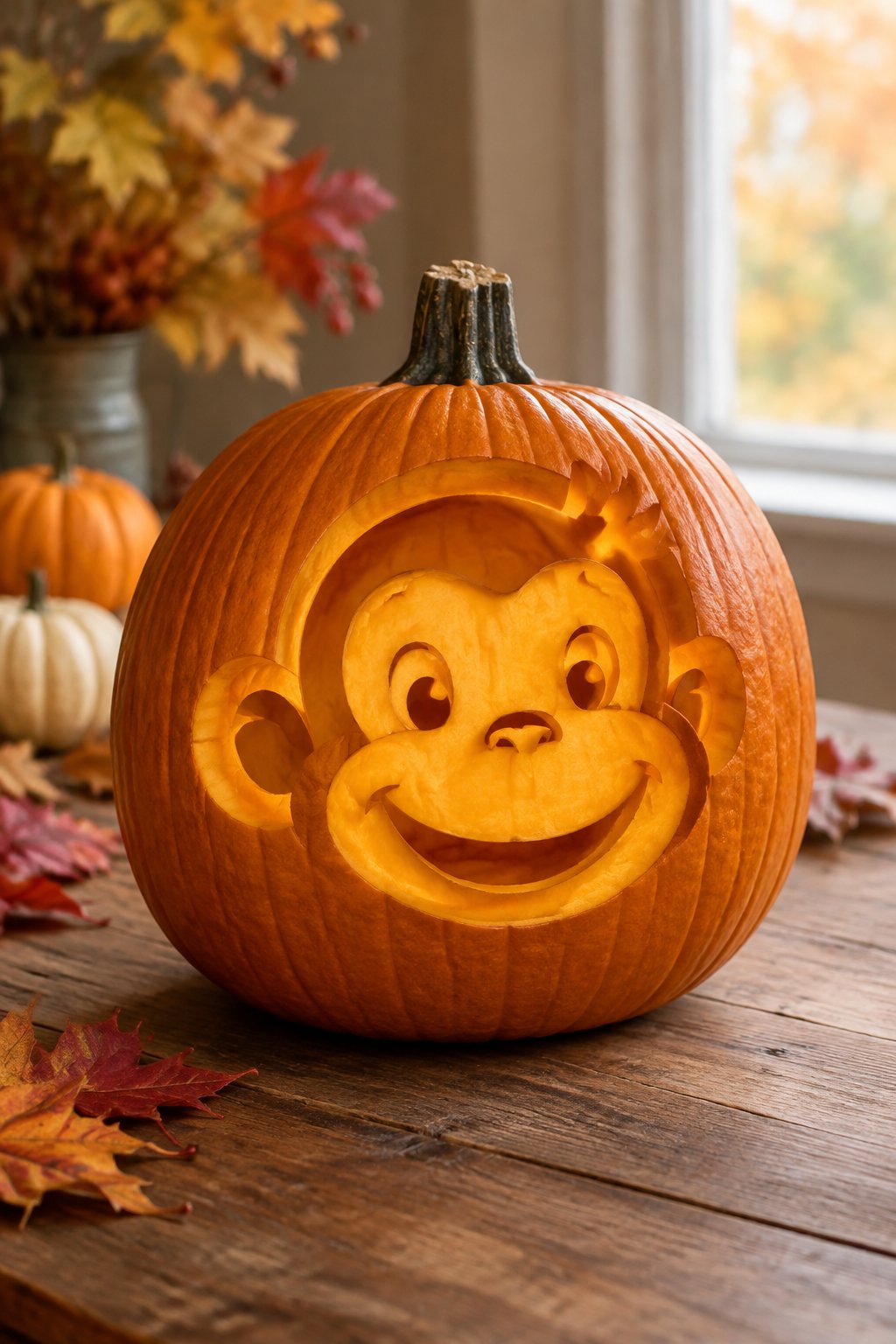 Curious George Pumpkin - book character pumpkins