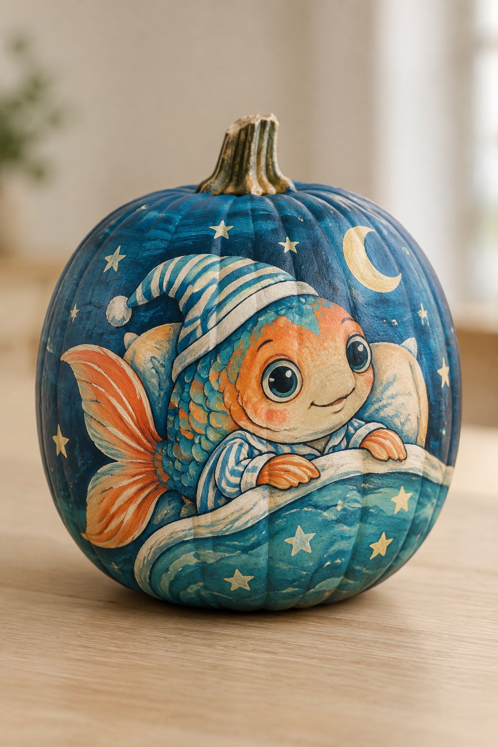 Fish Wearing Pajamas Story Pumpkin - book character pumpkins