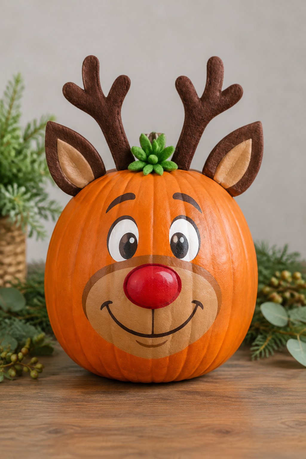 Max Reindeer Pumpkin - grinch pumpkin painting