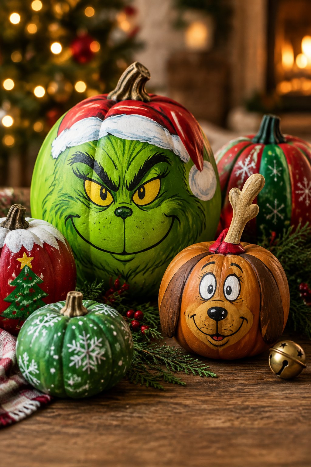 Max Sleigh Bell - grinch pumpkin painting