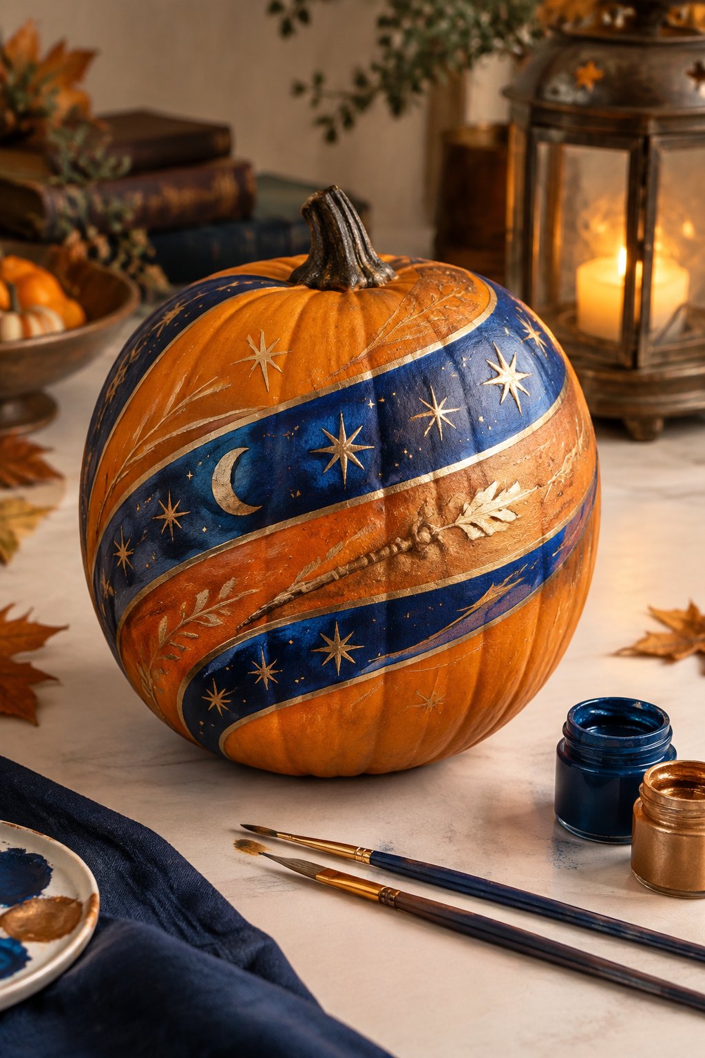 Sapphire and Bronze Bands - harry potter pumpkin painting