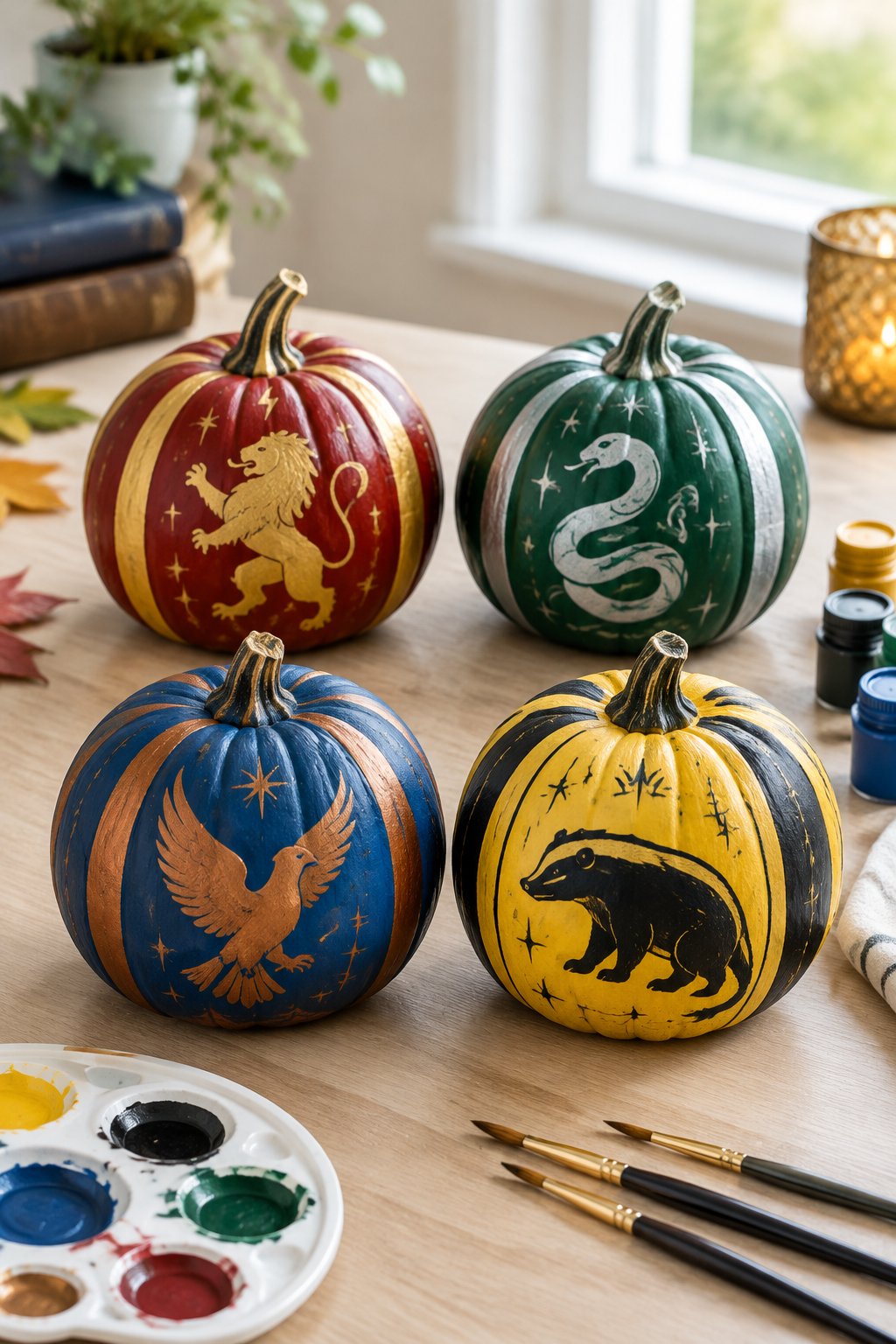 Four House Color Wheel - harry potter pumpkin painting