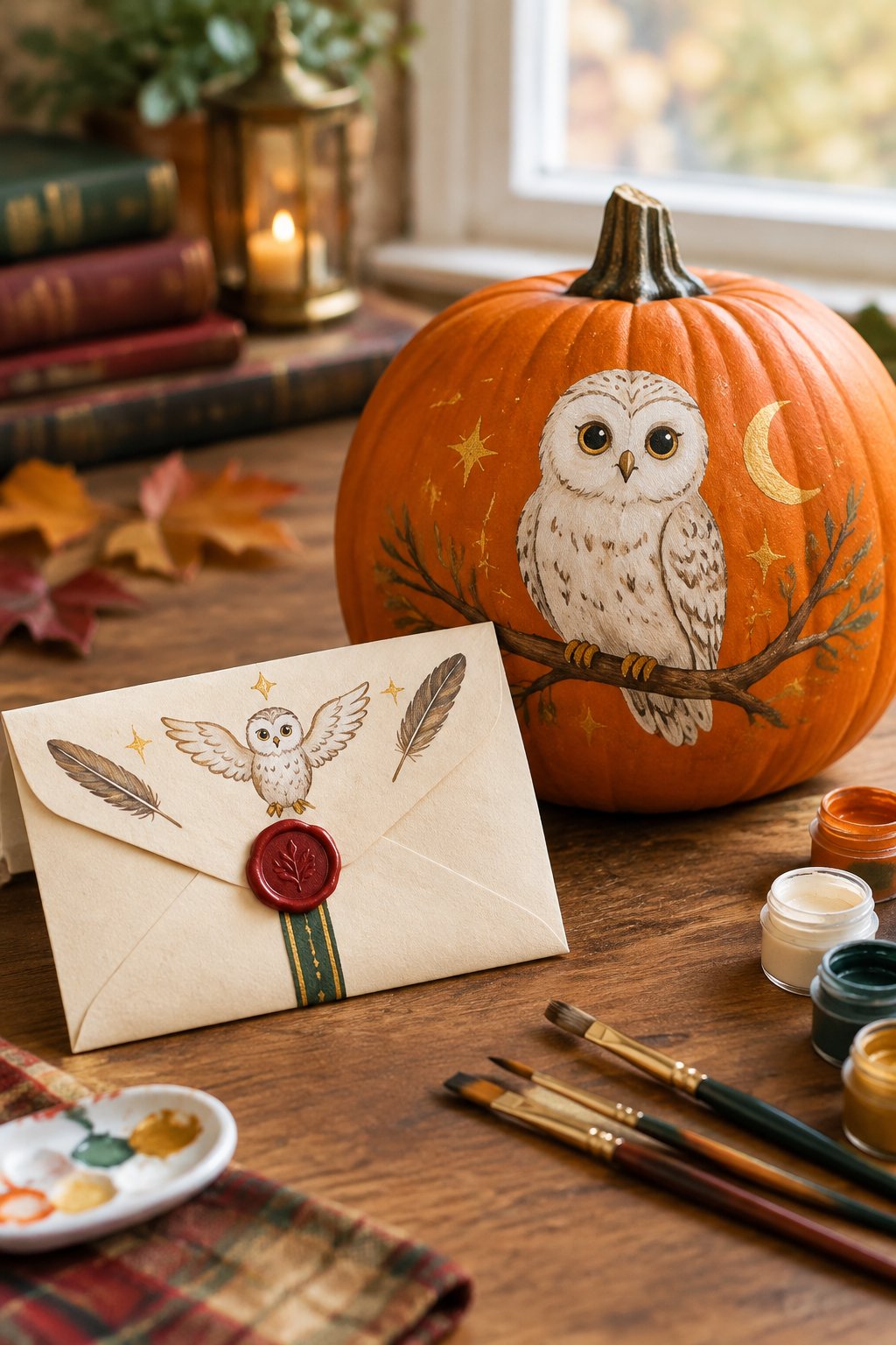 Owl Post Envelope Design - harry potter pumpkin painting