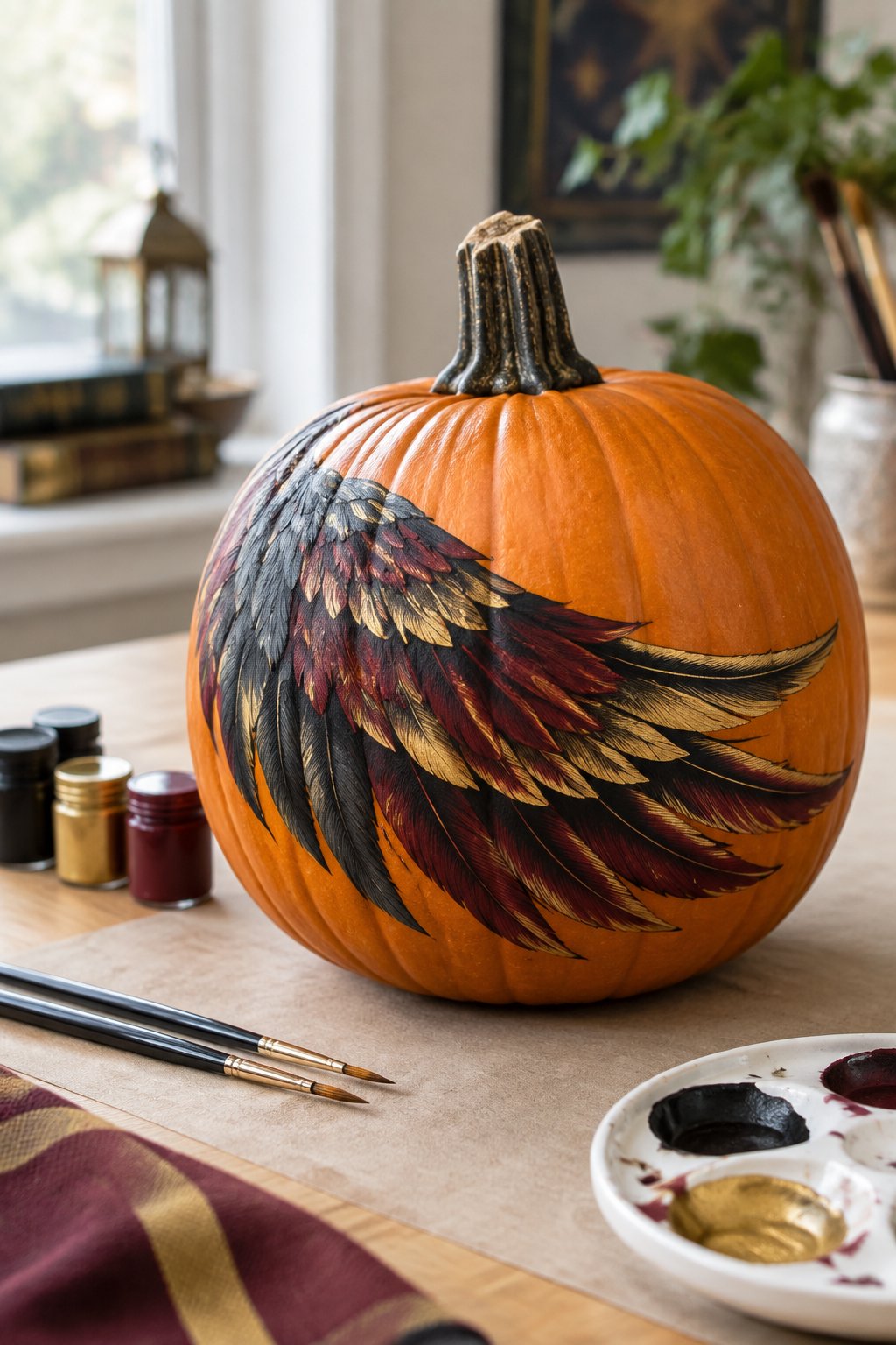 Feathered Wing Wrap - harry potter pumpkin painting