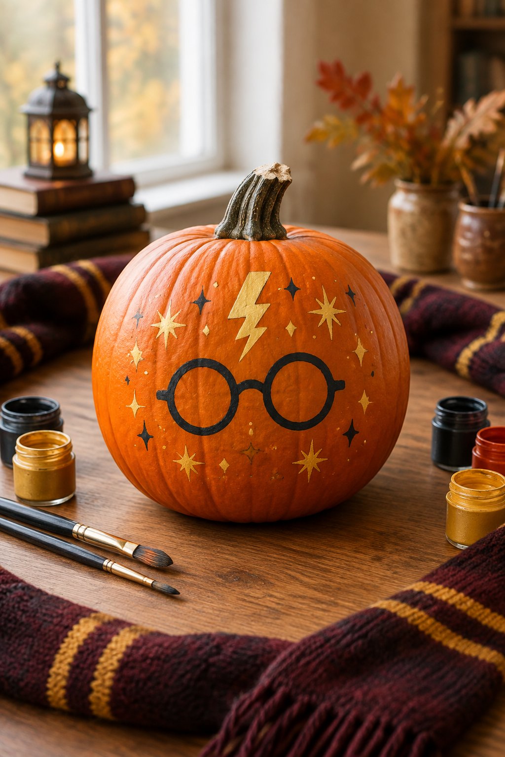 Platform Number Circle - harry potter pumpkin painting