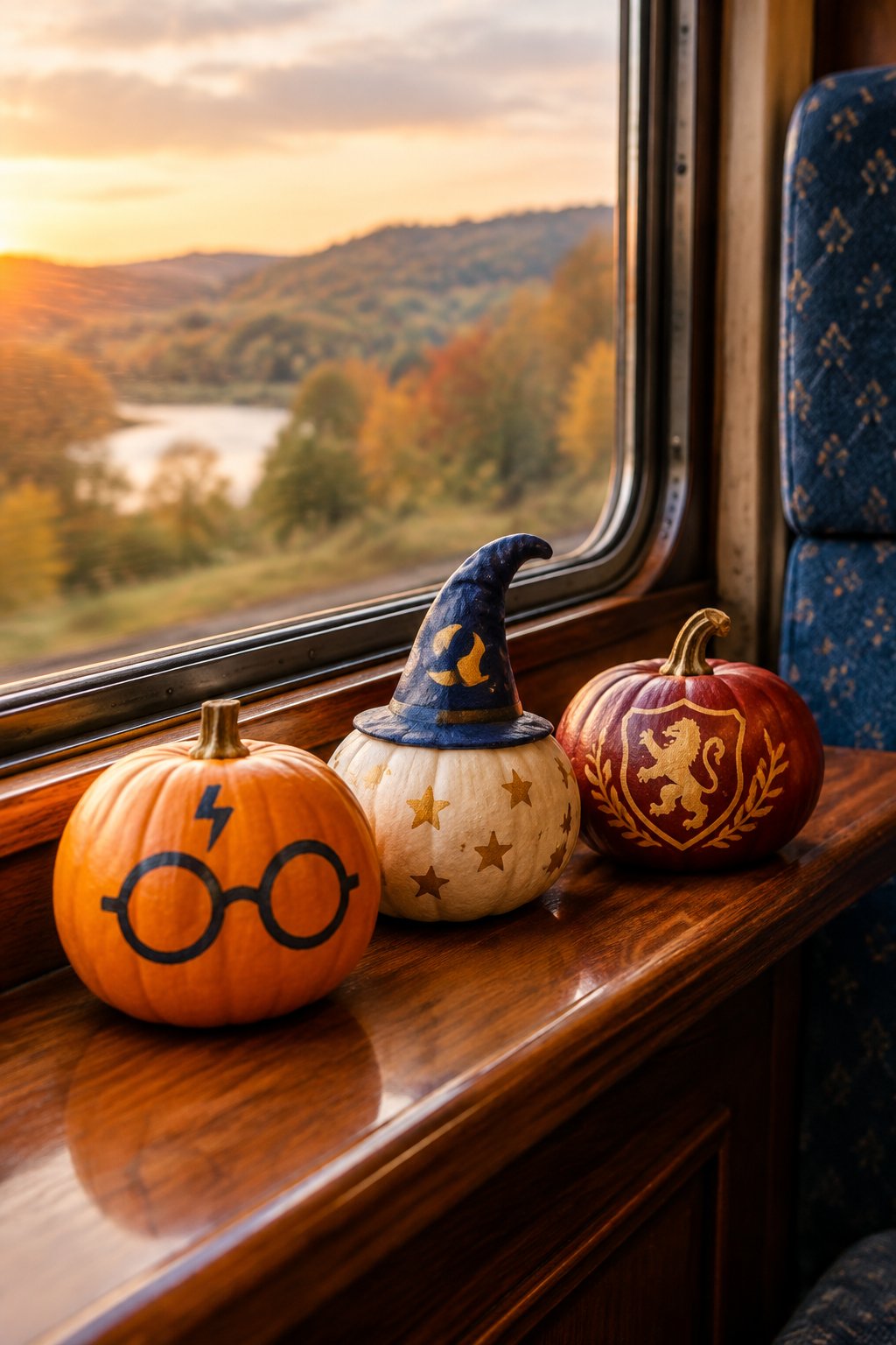 Train Window Row - harry potter pumpkin painting