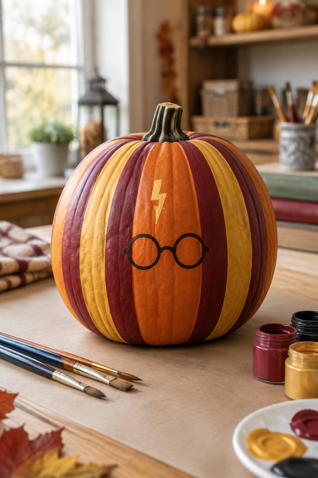 Luggage Trunk Stripes - harry potter pumpkin painting