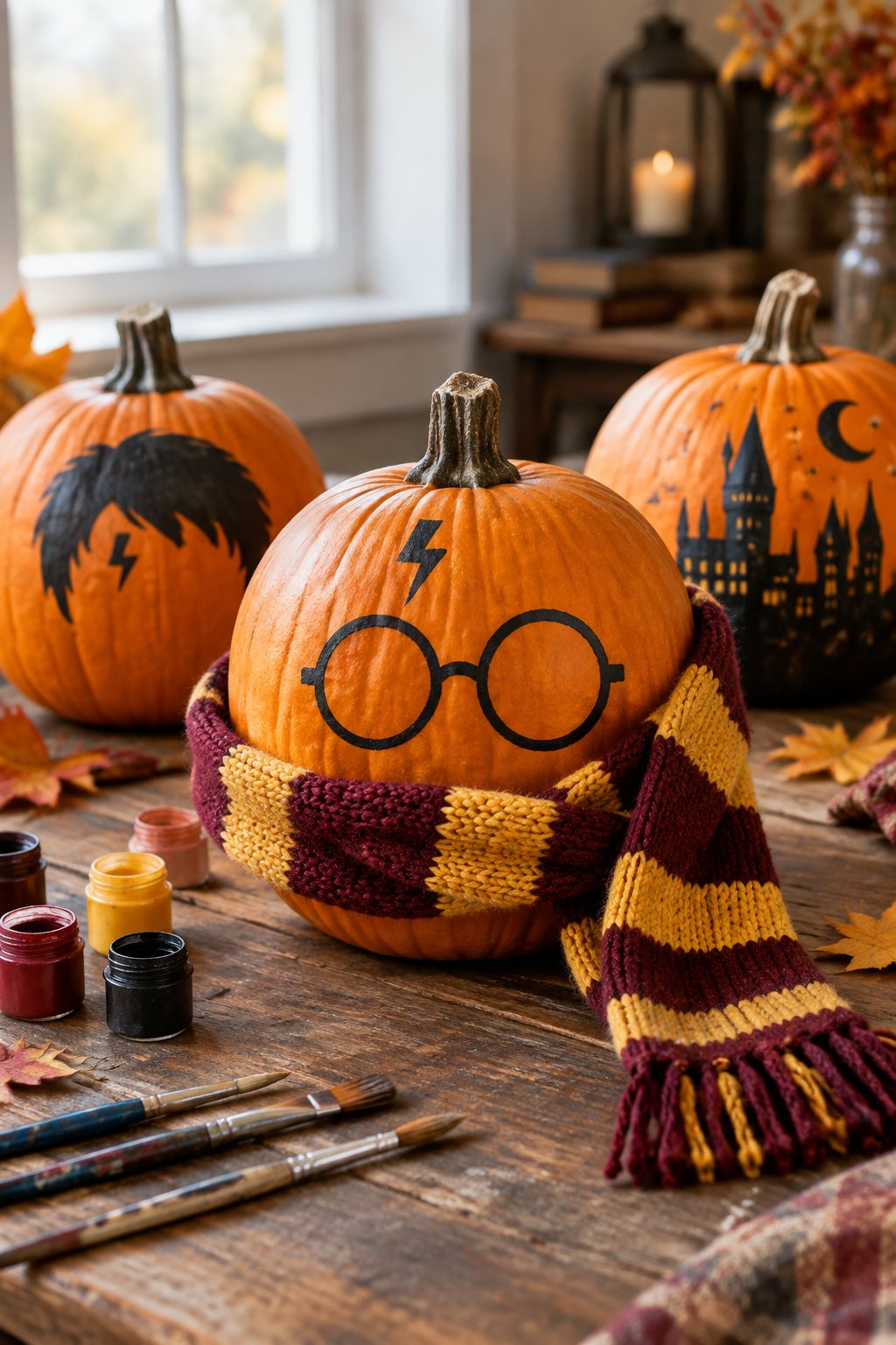 Striped Scarf Wrap - harry potter pumpkin painting