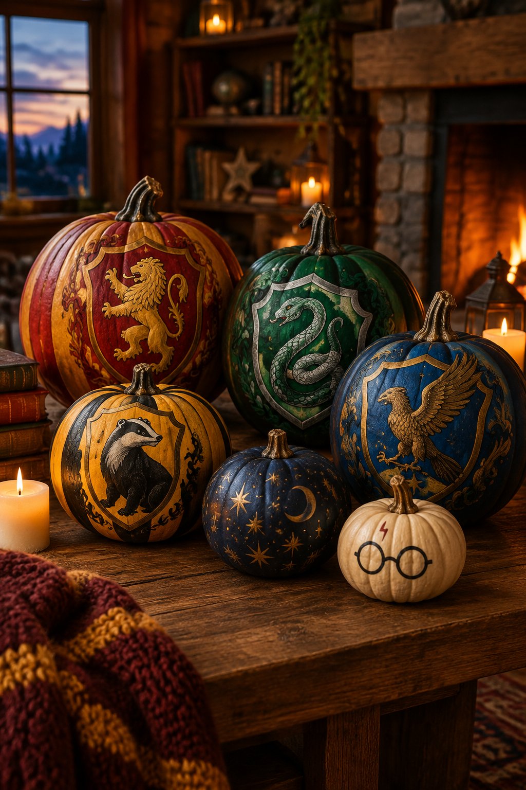 Firelit Cabin Glow - harry potter pumpkin painting