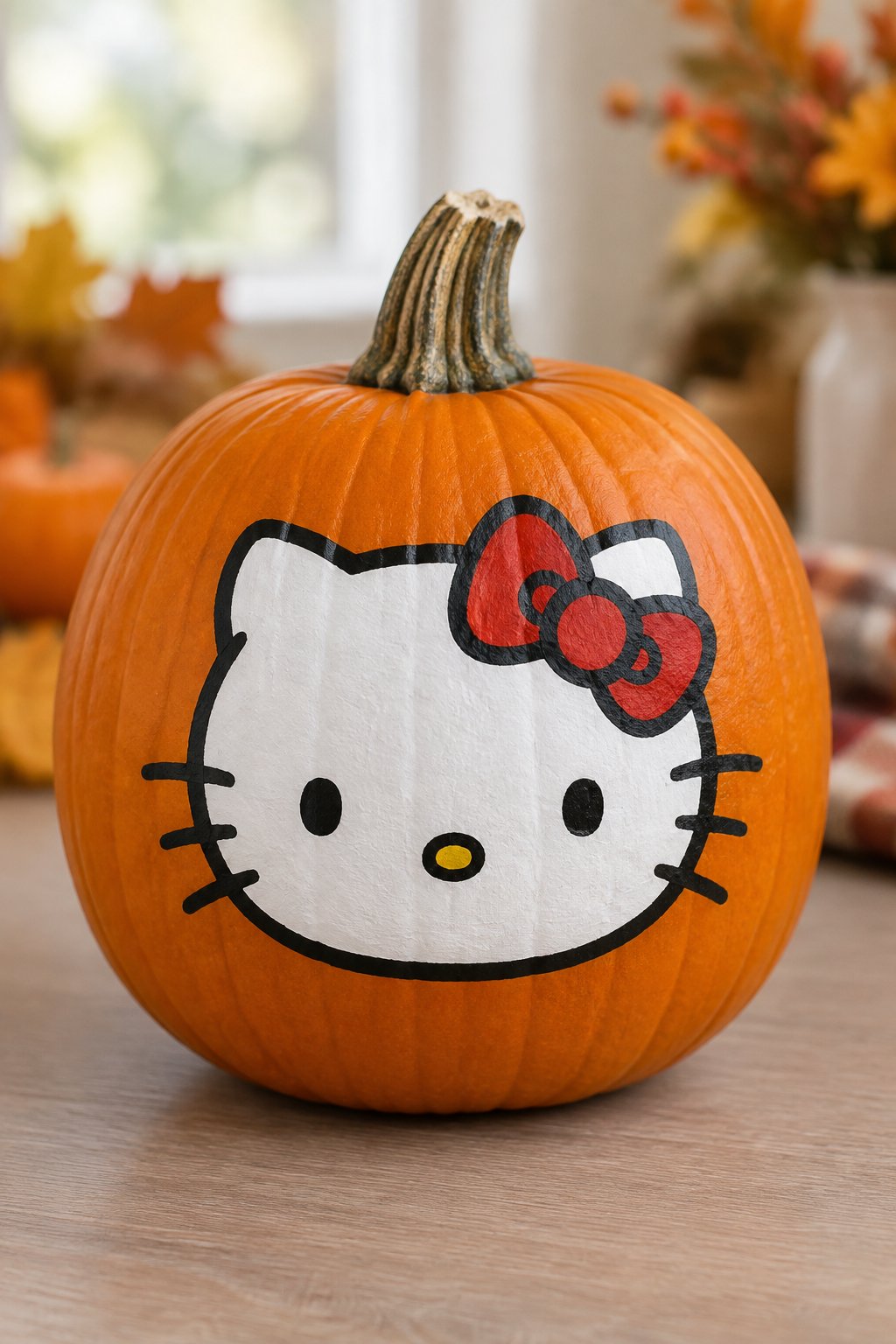 Hello Kitty Simple Outline - hello kitty pumpkin painting