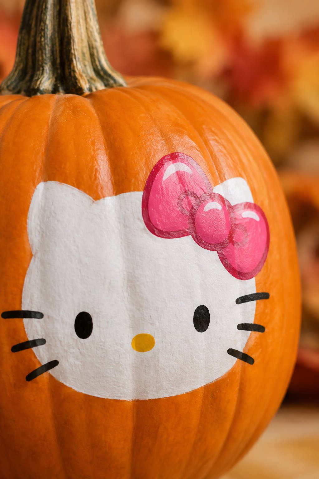 Hello Kitty Ribbon Detail - hello kitty pumpkin painting