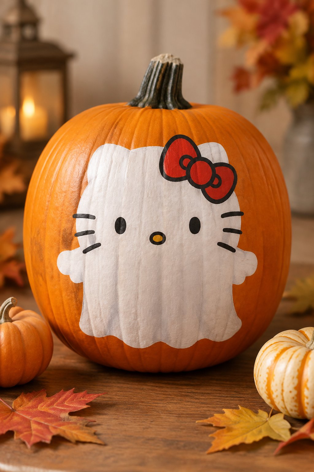 Hello Kitty Ghost Costume - hello kitty pumpkin painting