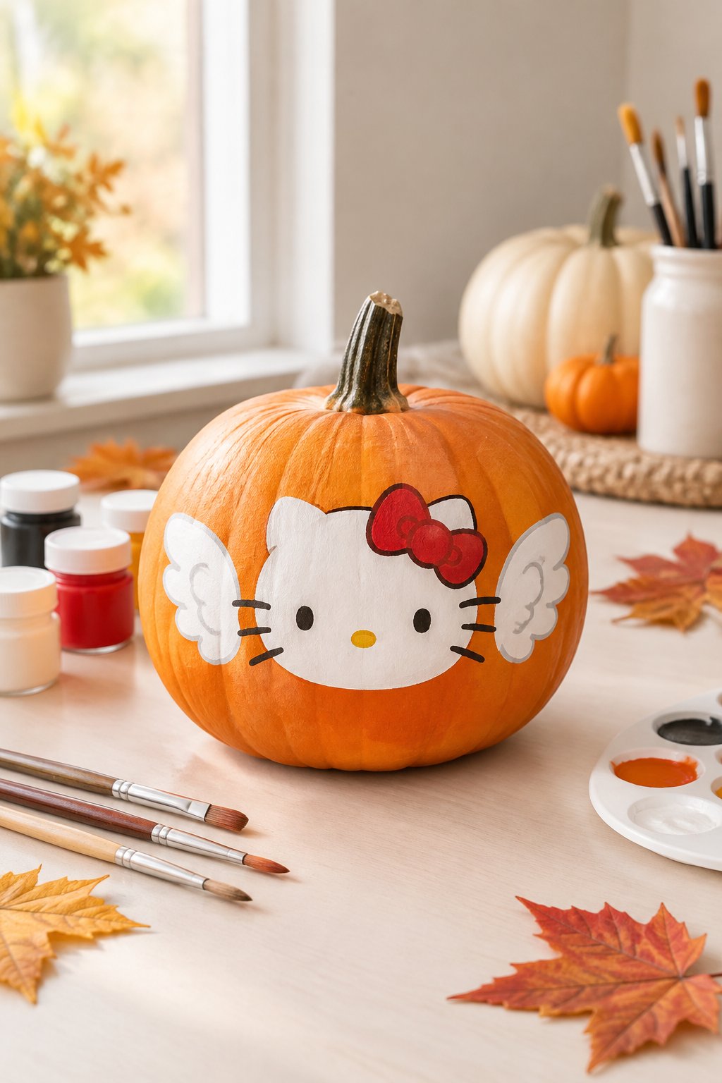 Hello Kitty Angel Wings - hello kitty pumpkin painting