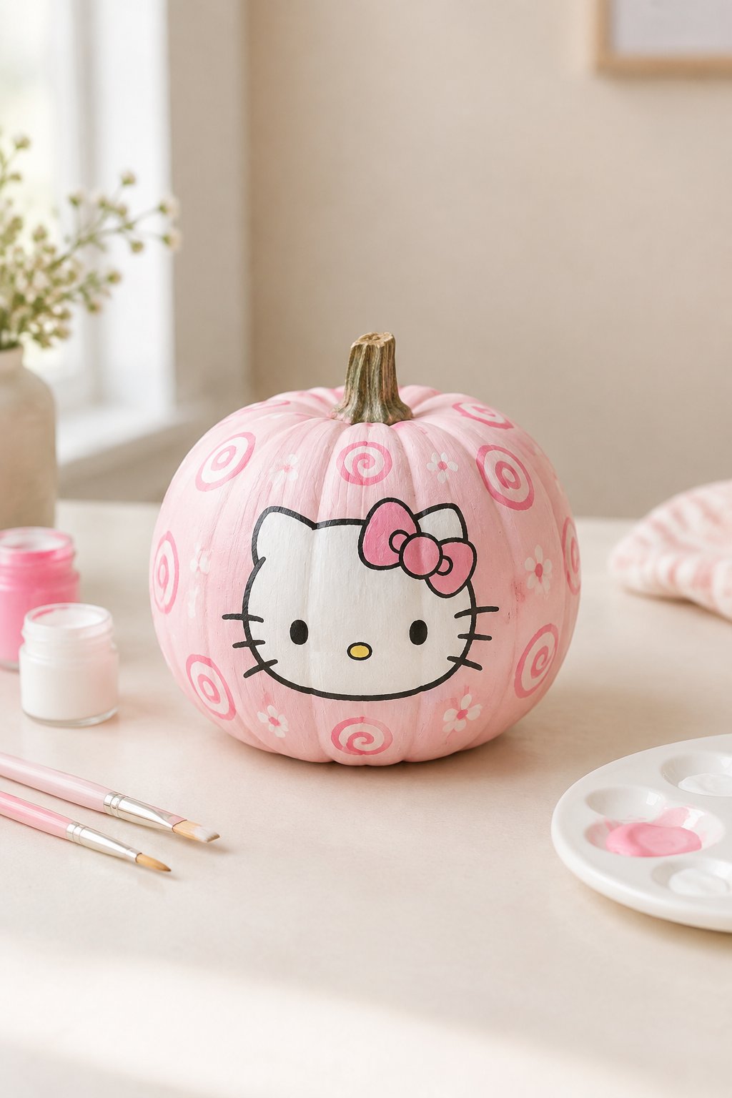 Baby Pink Hello Kitty Swirl - hello kitty pumpkin painting