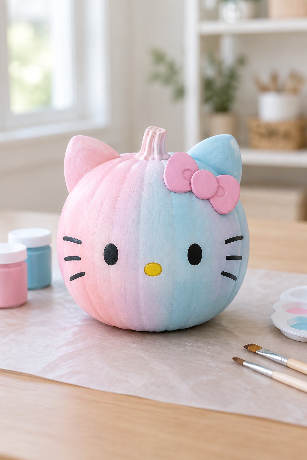 Cotton Candy Ombre Kitty - hello kitty pumpkin painting