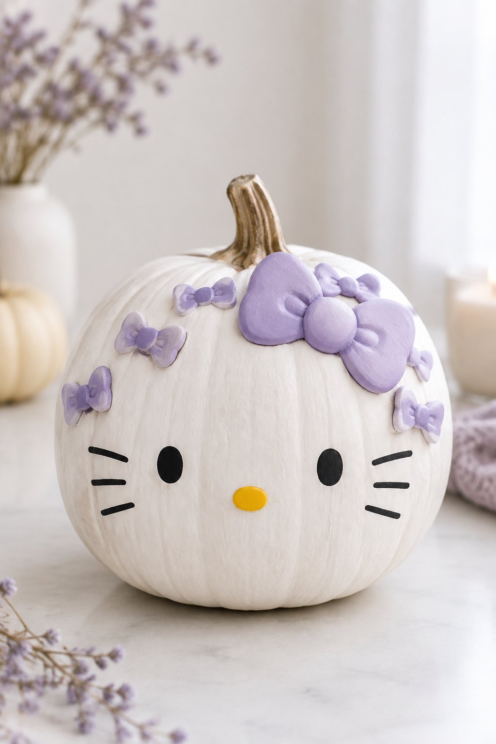 Lilac Bow Cluster Pumpkin - hello kitty pumpkin painting