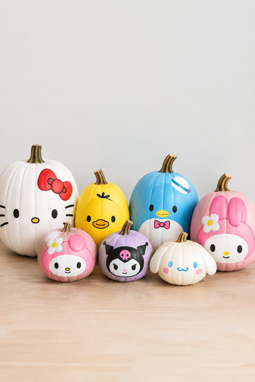 Hello Kitty Friends Lineup - hello kitty pumpkin painting