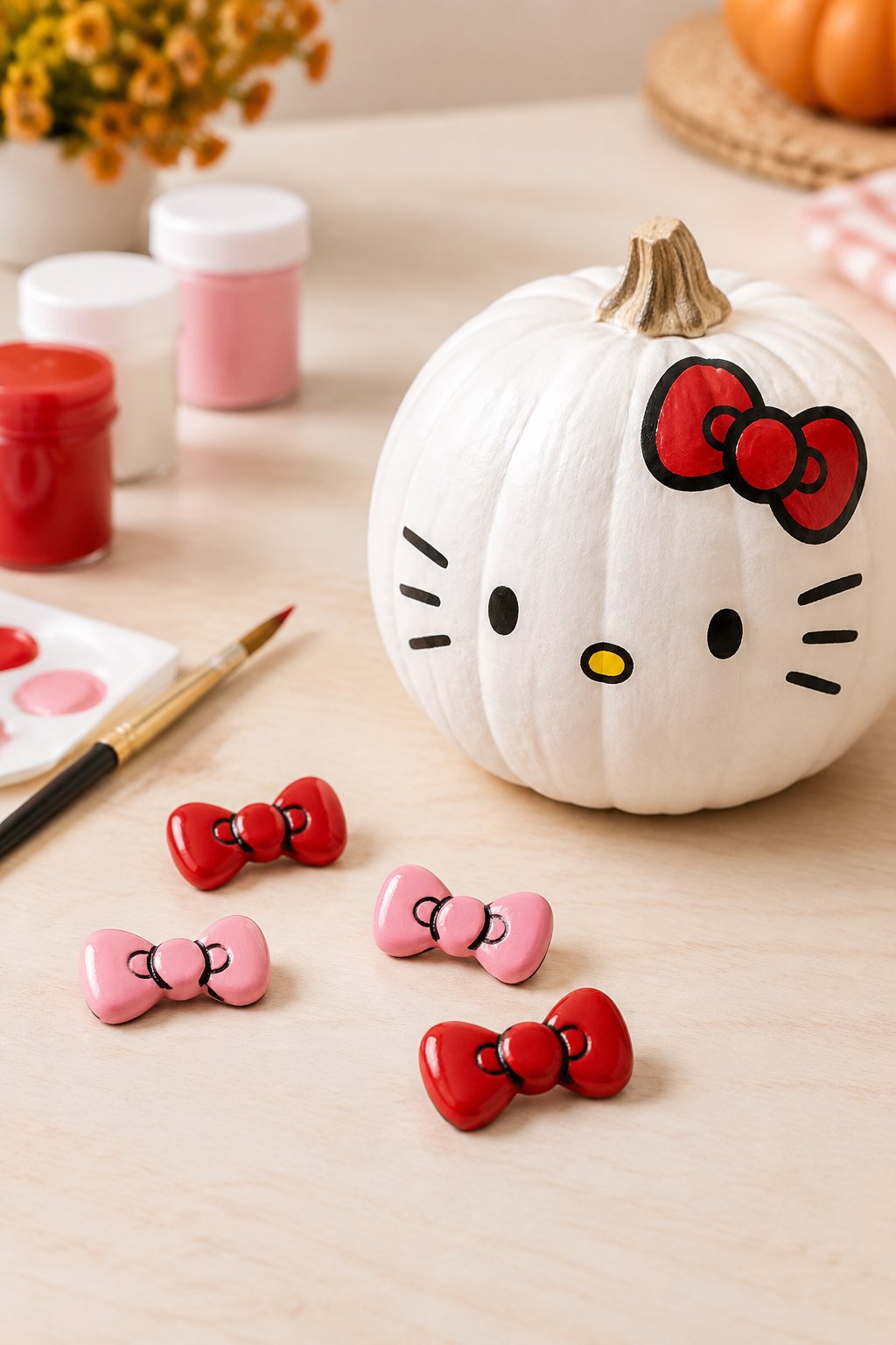 Tiny Hello Kitty Bow Set - hello kitty pumpkin painting