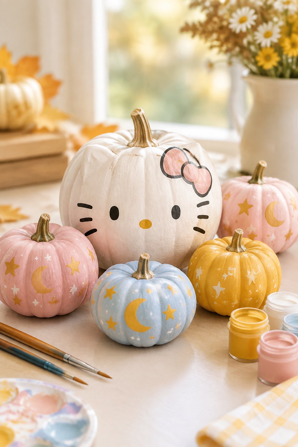 Tiny Kitty Star Cluster - hello kitty pumpkin painting