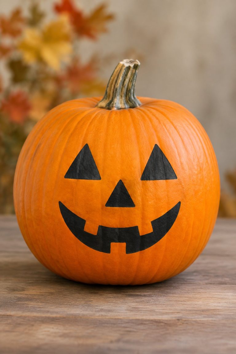 Classic Happy Jack-o'-Lantern Face - painted pumpkin faces