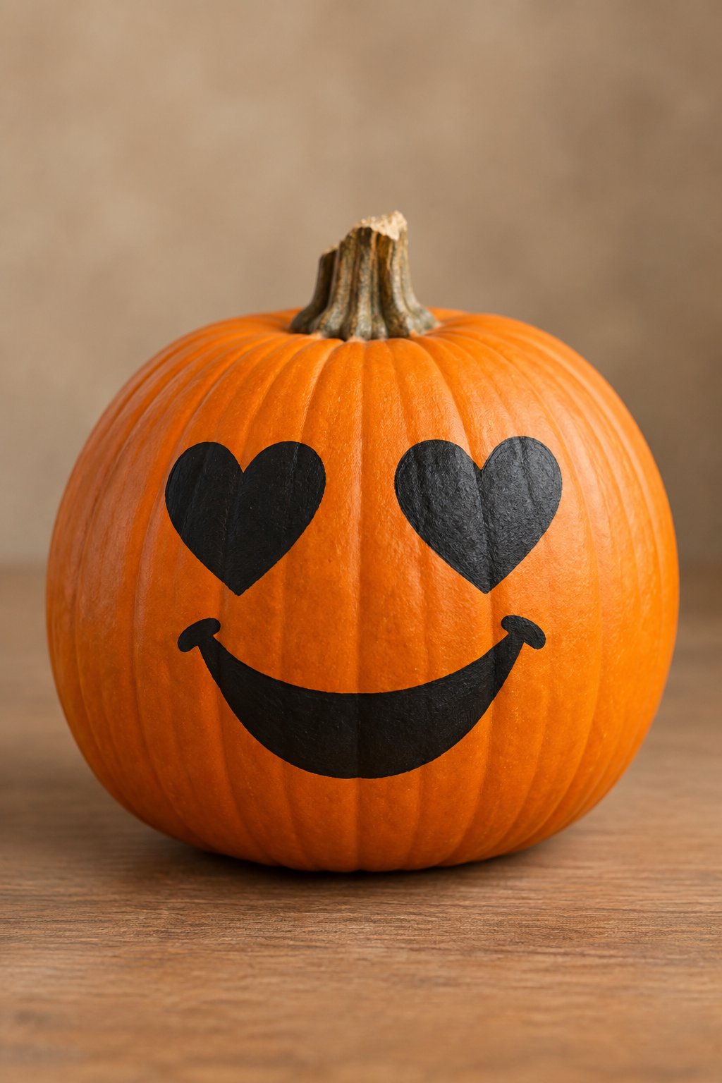 Heart-Eyes Pumpkin - painted pumpkin faces