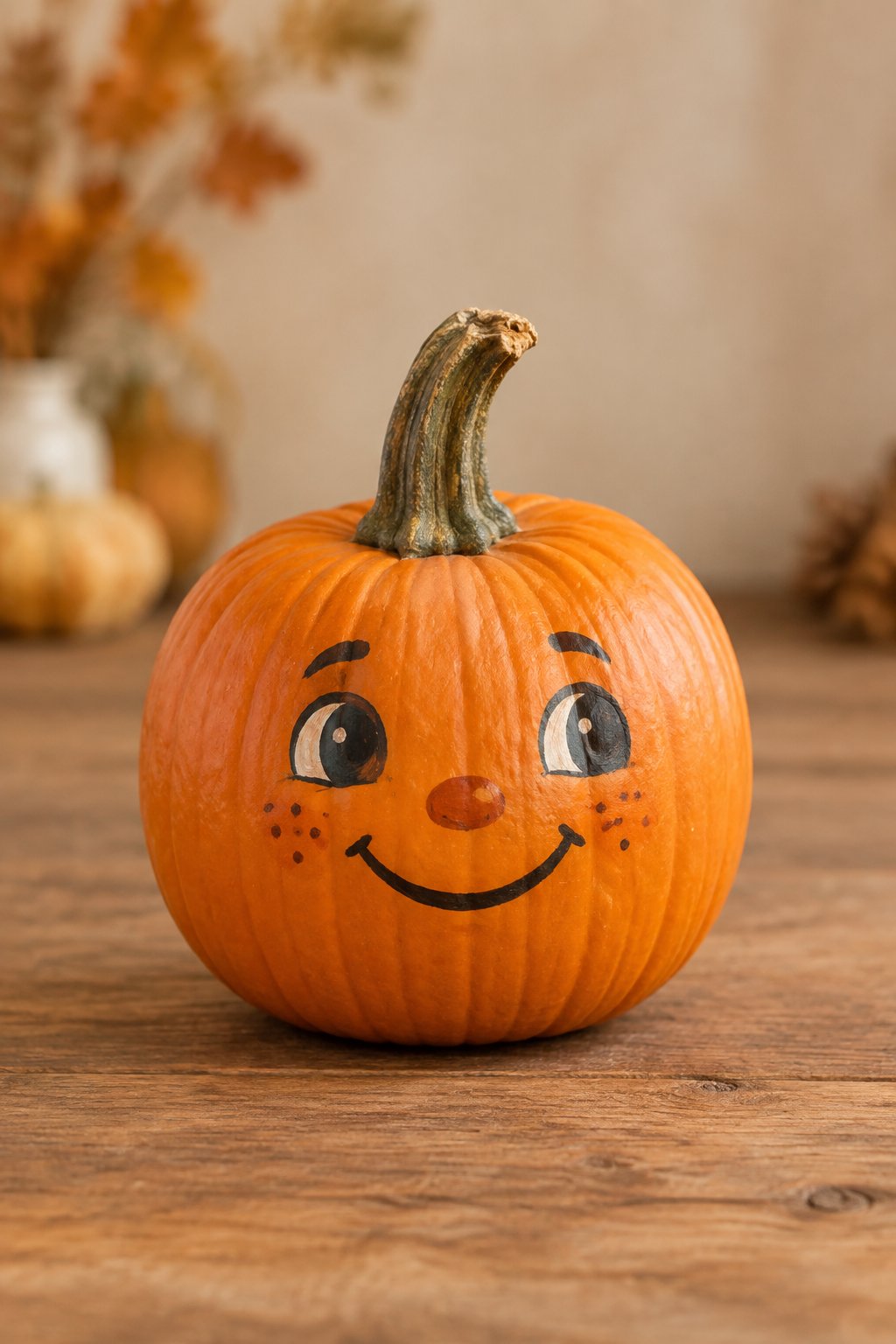 Freckle Face Pumpkin - painted pumpkin faces