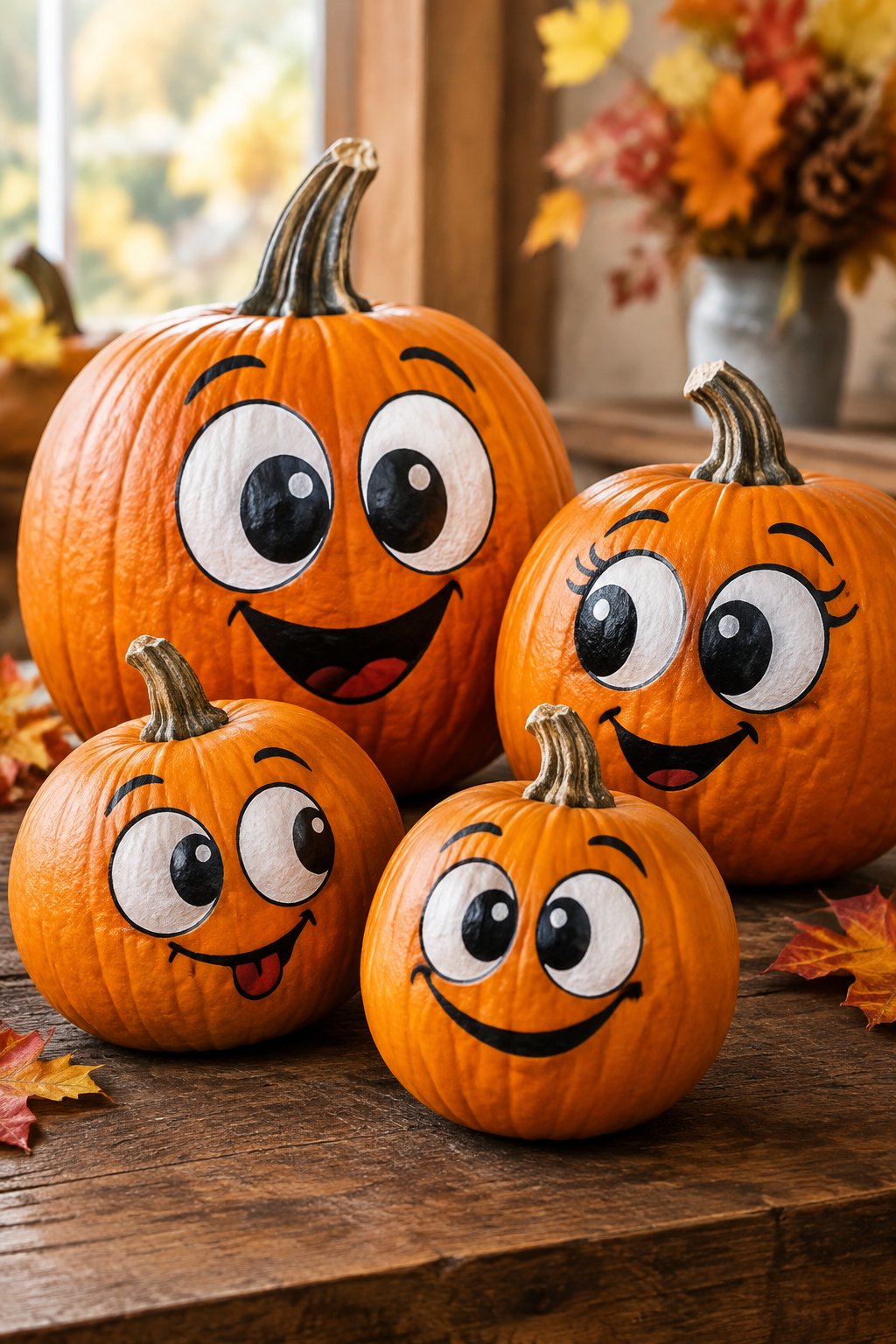 Big Googly Cartoon Eyes - painted pumpkin faces