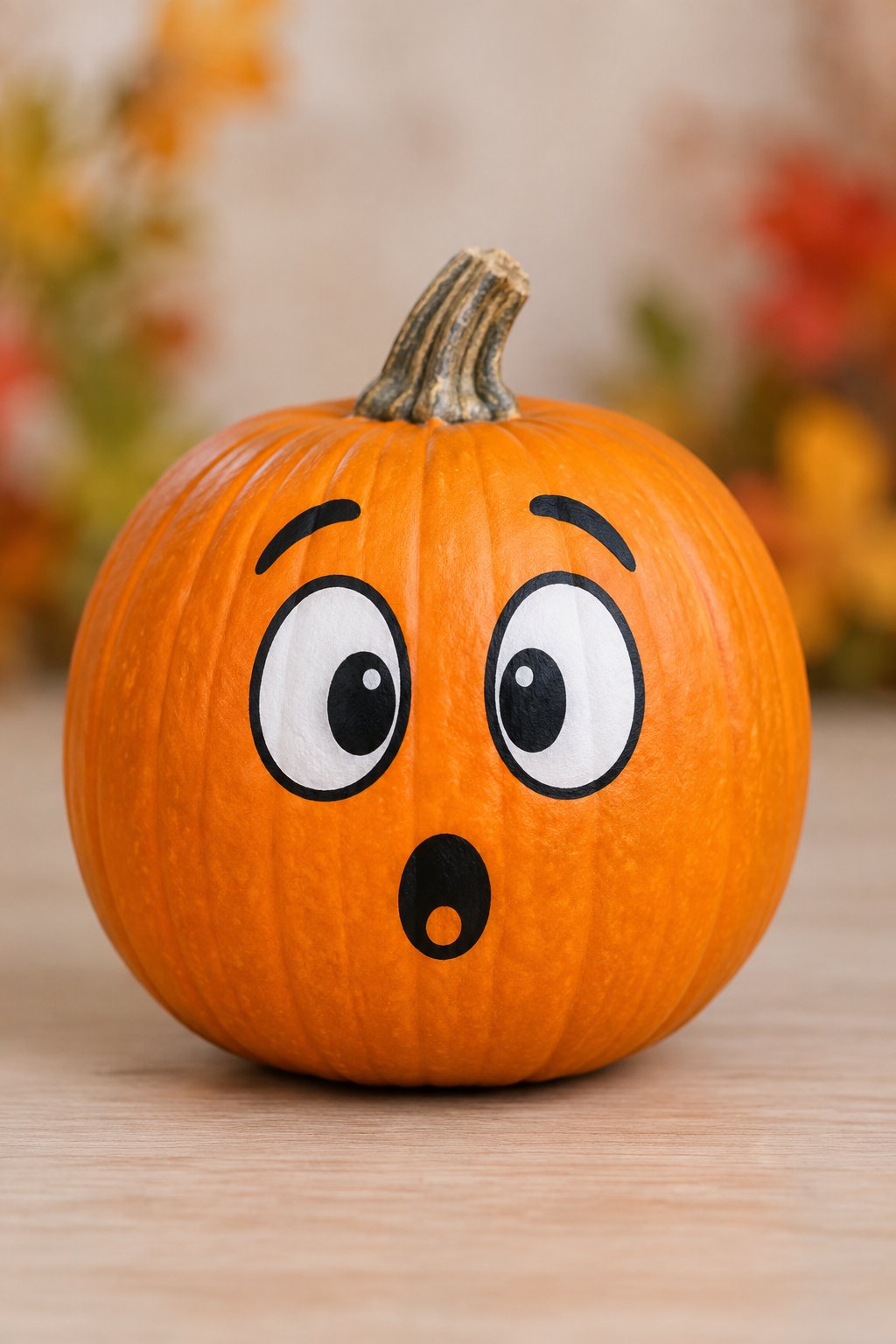 Surprised O-Mouth Face - painted pumpkin faces
