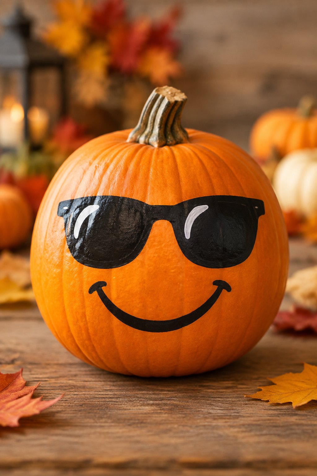 Cool Sunglasses Pumpkin - painted pumpkin faces