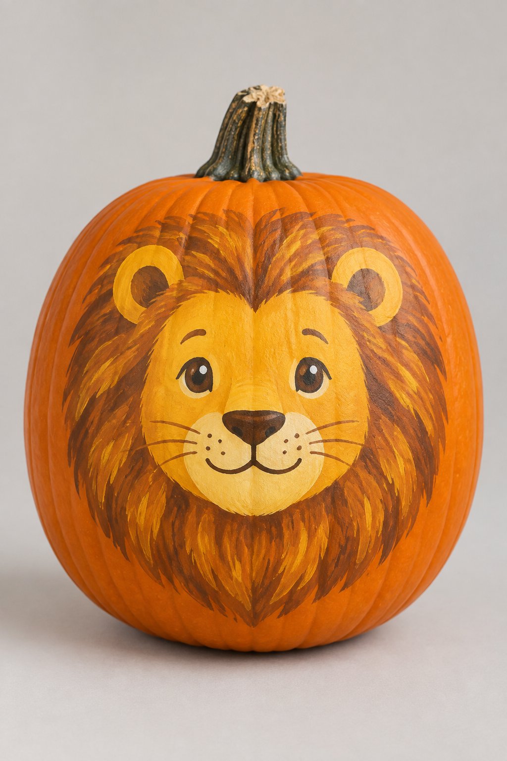 Lion Face Pumpkin - painted pumpkin faces